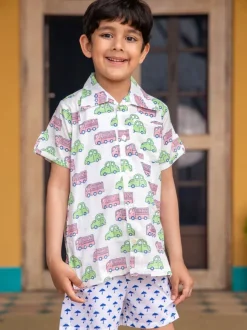 Vroom Vroom Organic Cotton Block Printed Shirt