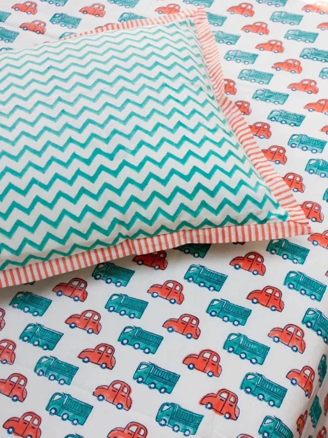 Vroom Vroom Organic Cotton Bedsheet
