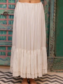 White Crinkled Skirt