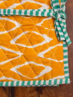 Yellow Ikat Foldable Jewellery Pouch