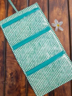 Yellow Ikat Foldable Jewellery Pouch