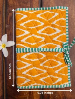 Yellow Ikat Foldable Jewellery Pouch