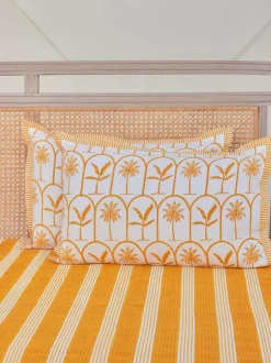 Yellow Stripes Cotton Bedsheet