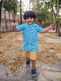 Yellow Stripes Organic Cotton Shorts