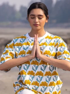 Yog Hand Block Printed Comfort Fit T-shirt
