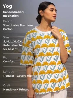 Yog Hand Block Printed Comfort Fit T-shirt