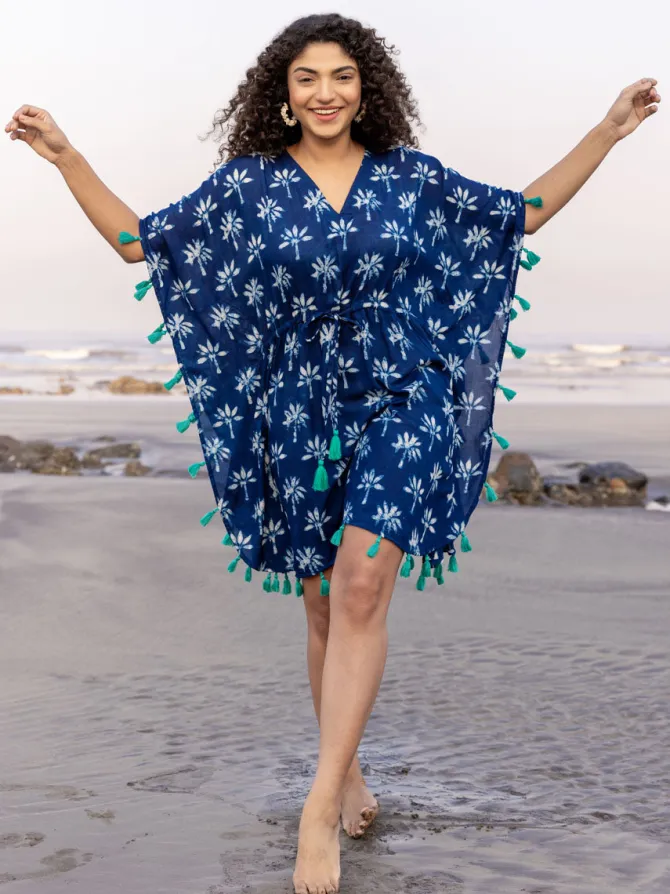 Zahara Indigo Short Kaftan