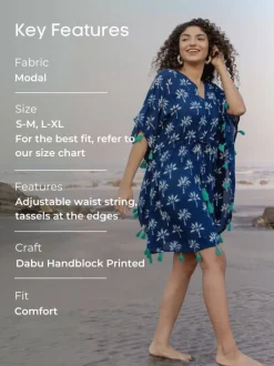 Zahara Indigo Short Kaftan