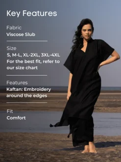 Zarin Black Kaftan Kurta