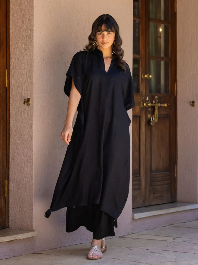 Zarin Black Kaftan Kurta