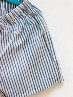 Zebra Lines Grey Organic Cotton Block Printed Shorts