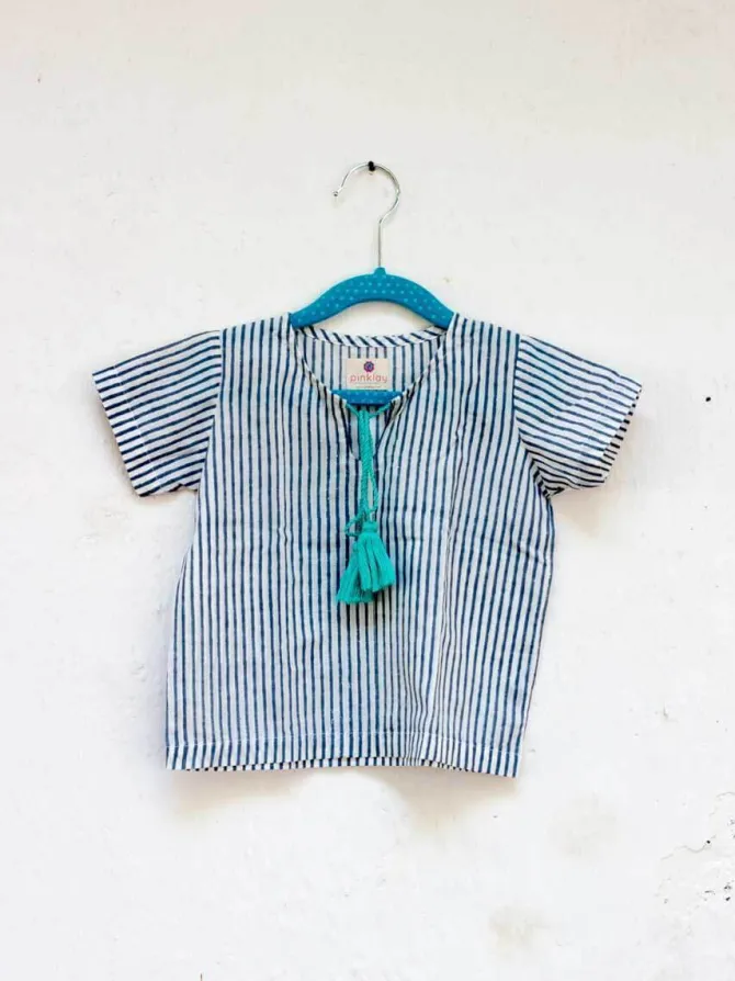 Zebra Stripes Organic Cotton Block Printed Top