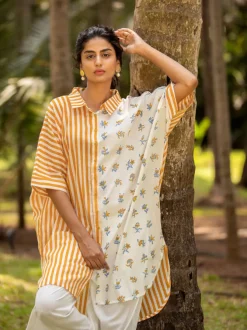 Zuri Oversized Asymmetrical Cotton Long Shirt